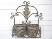 Metal Wall Planter - Antique Grey Finish